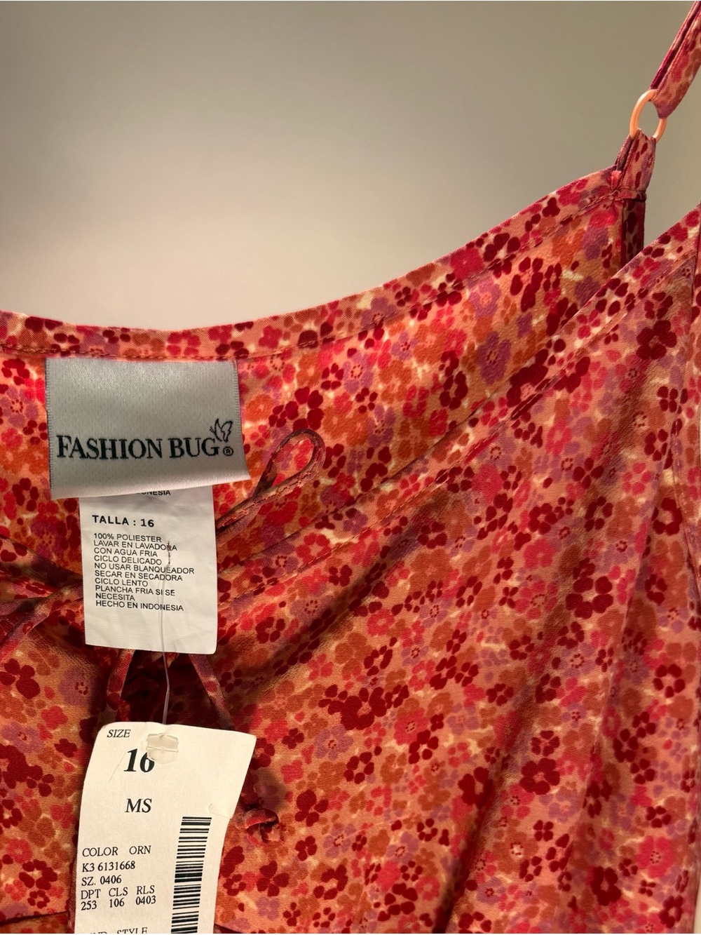 Fashion Bug Pink Floral Slip Dress - New with Tags - vintage - Picture 3 of 4